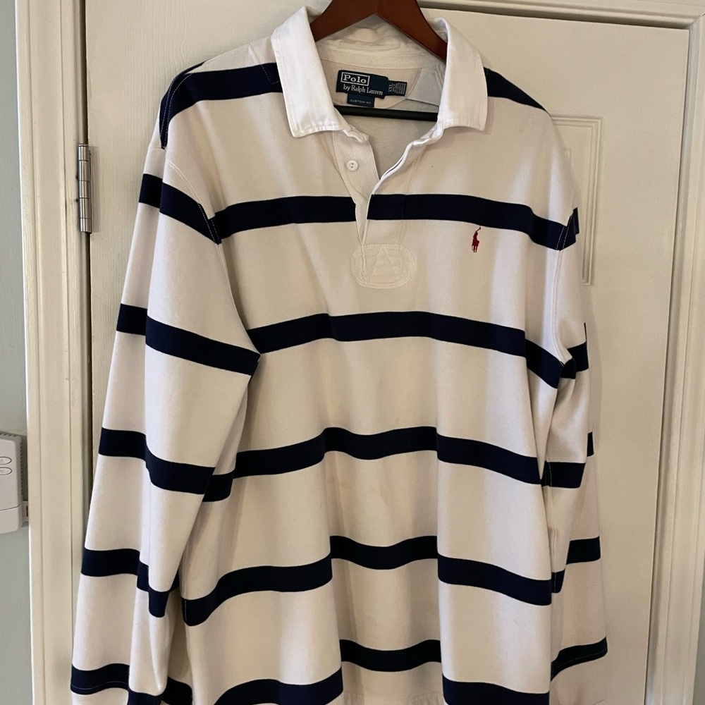 Polo by Ralph Lauren White and Navy Striped Shirt